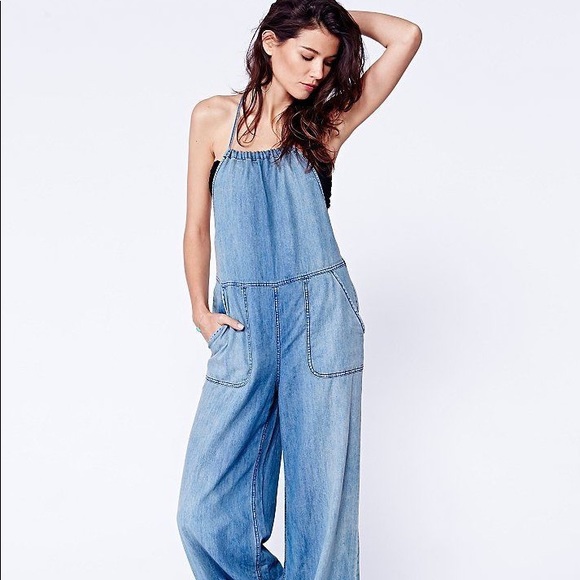 Free People Pants - Free people denim chambray  jumpsuit sz 0